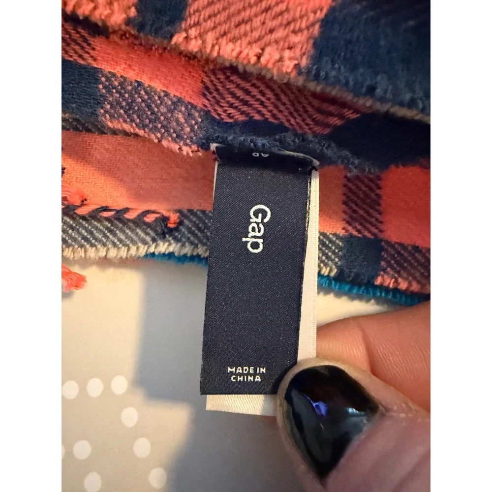 Gap Scarf Cozy Exploded Plaid Turquoise Coral Navy Oversized OS